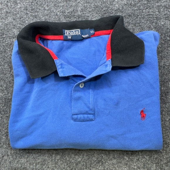 Polo Ralph Lauren Other - Polo Ralph Lauren Polo Mens XL Blue Black Collar Short Sleeve Pique Preppy